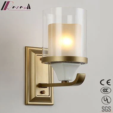 Nútíma Bronze Wall Lights / lestur Lampar / vegg Sconce með Gler Lampar Shades fyrir stofu